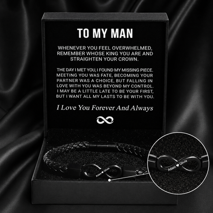 "To My Man" - Infinity Personalized Bracelet