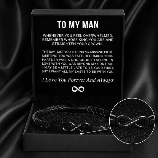 "To My Man" - Infinity Personalized Bracelet