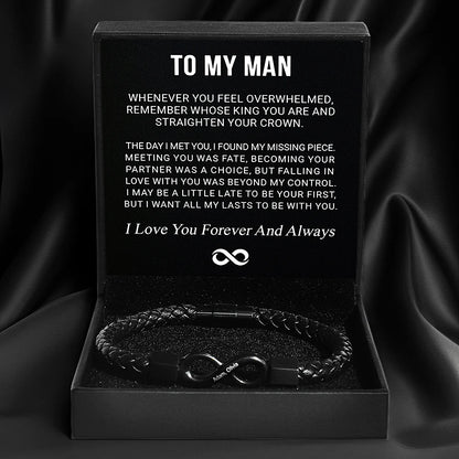 "To My Man" - Infinity Personalized Bracelet